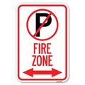 Signmission No Parking Symbol and Arrow Pointing Le Heavy-Gauge Aluminum Sign, 12" x 18", A-1218-24656 A-1218-24656